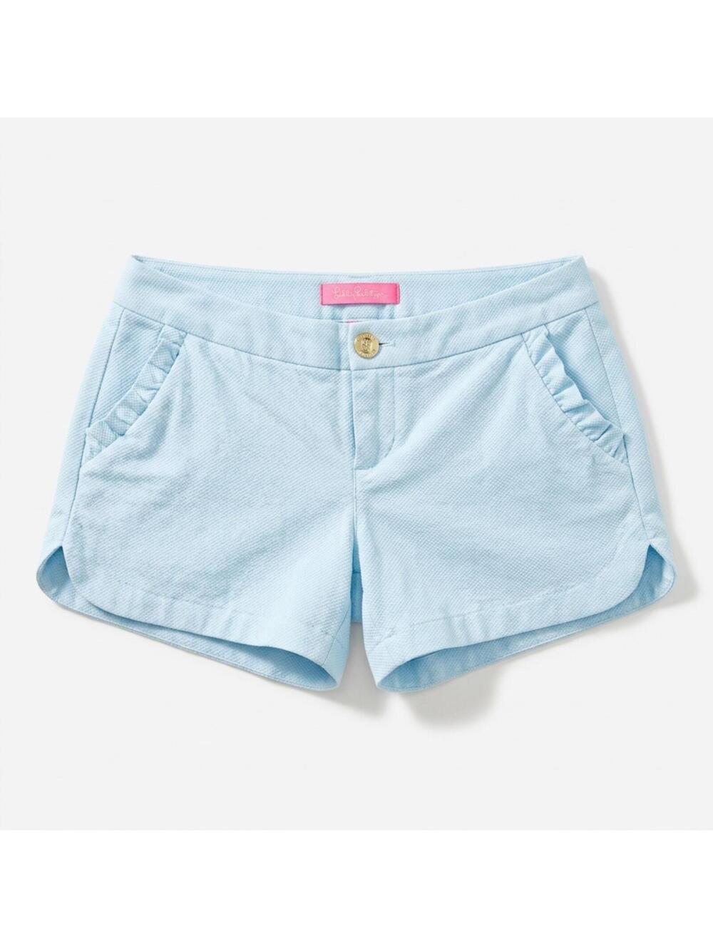 Lilly Pulitzer Light Blue Cotton Spandex Shorts Size 00